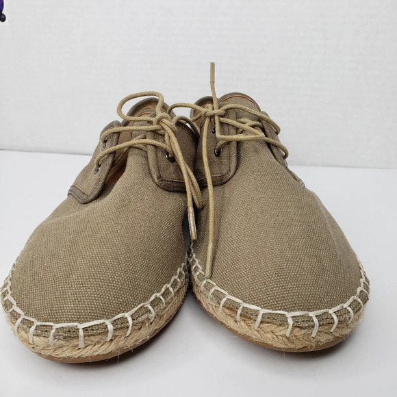 Tesori Bermuda Fab Khaki Lace Up Espadrilles Sneakers sz 8.5M Casual Comfort - Picture 5 of 10